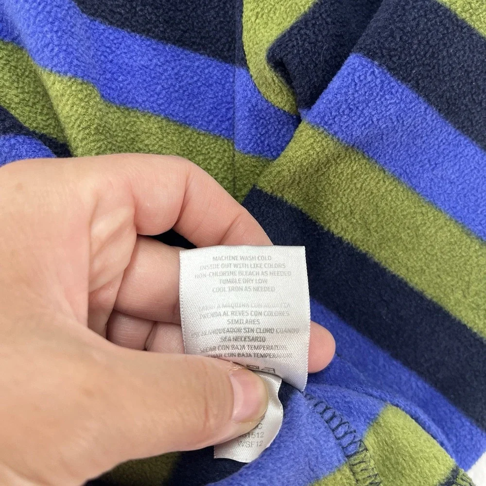Hanna Andersson Fleece 1/4 Zip Unisex Kids 5-6 Striped Fall Winter
